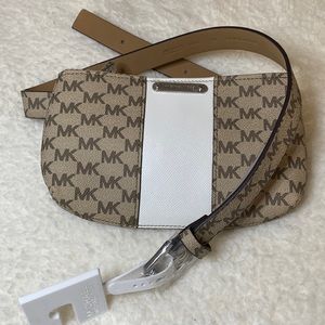 NWT Michael Kors Women's Belt Bag, Optic White